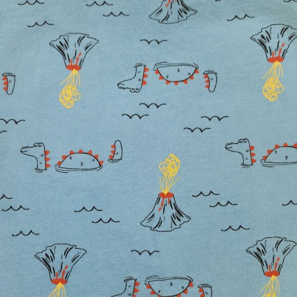 Hanna Andersson Boy Blue Volcano & Dinosaur Organic Cotton T-Shirt US 8 2458 - Picture 3 of 5